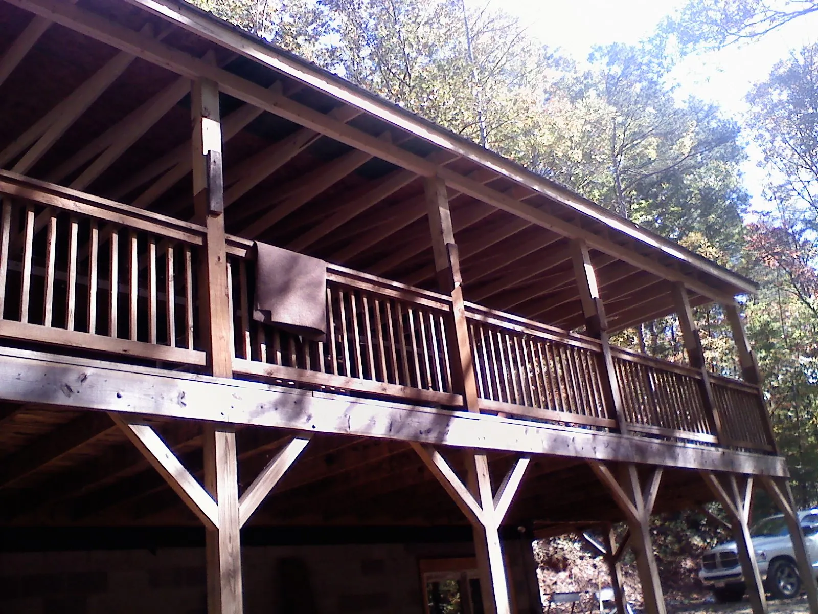 Timber framing under a new elevated porch and deck — Roof Leak Repair in Jackson Springs by Roofing Brothers